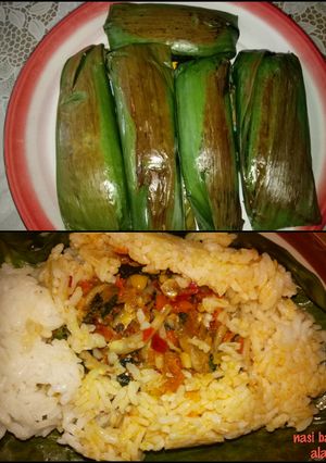 Foto resep Nasi bakar teri pedas