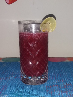 A picture of Pulpy black grape juice.