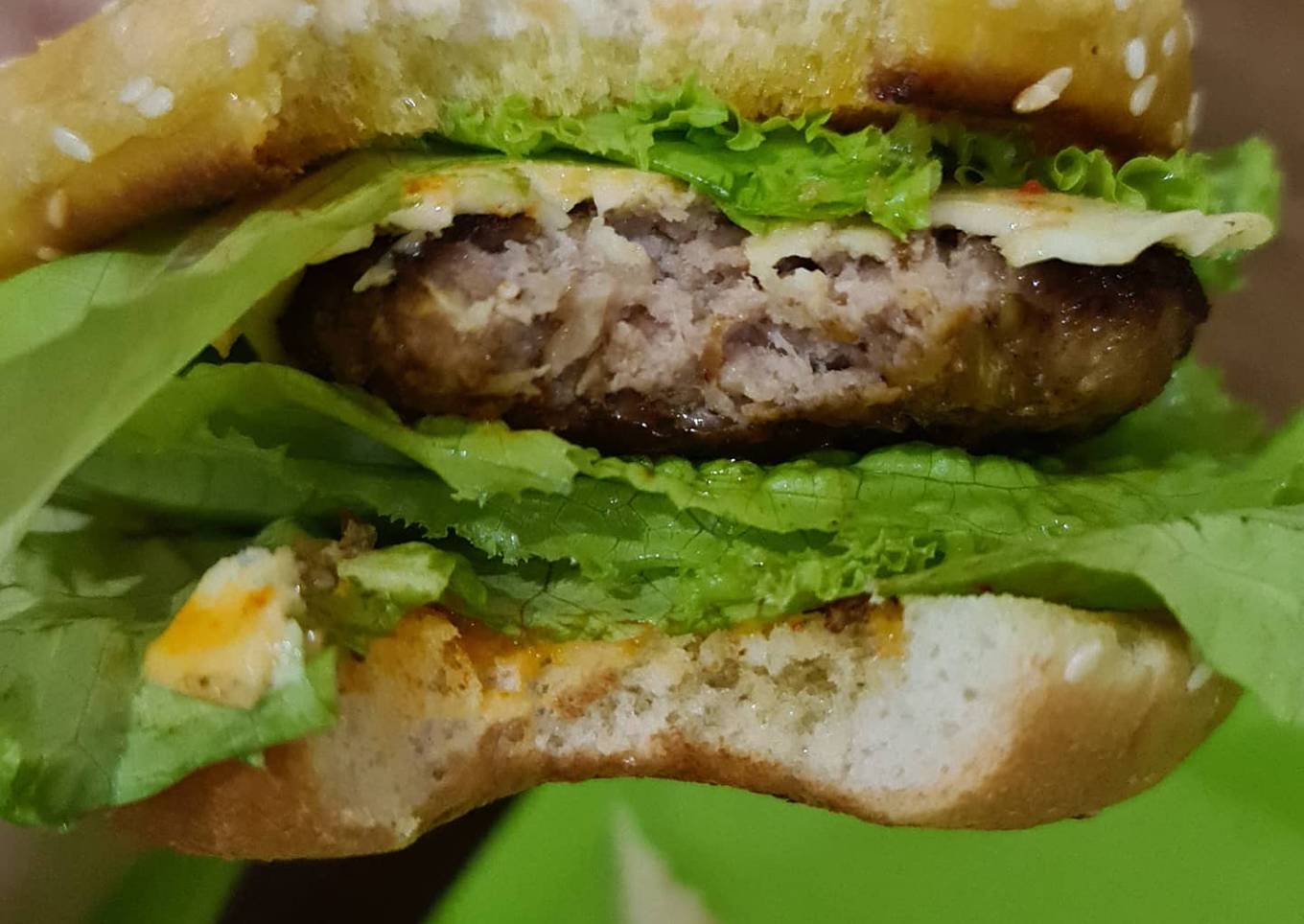Beef patty burger