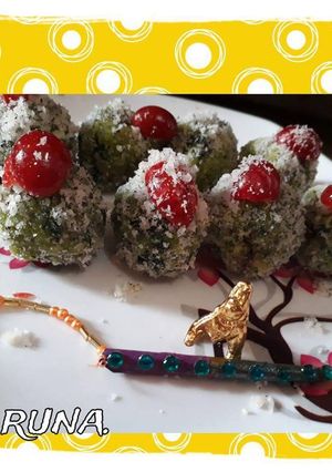 A picture of Paan Coconut Laddoo.