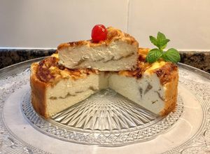 Una foto de Pastel de requeson o ricotta y manzana