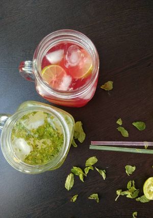 A picture of Mint Lemonade and Rose Lemonade.
