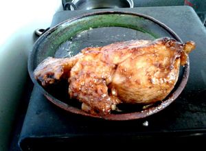 Una foto de Pollo en miel de pulque o maguey