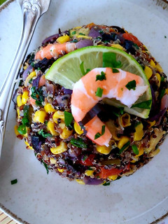 A picture of Quinoa and Corn Salad with Grilled Vegetables.
