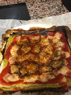 Una foto de Pizza de masa de calabacín