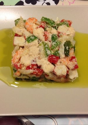 Una foto de Ensalada de huevas de merluza