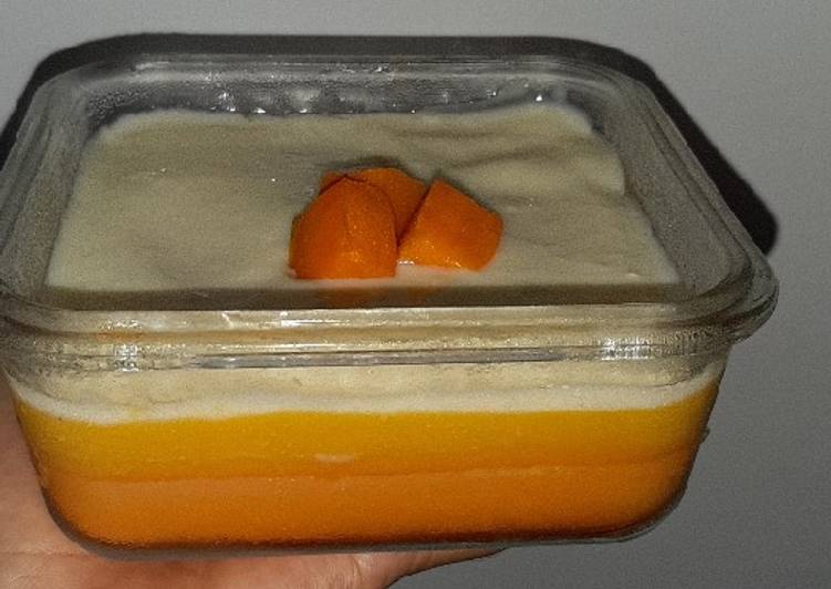 makanan Mango cheese puding Jadi, Bisa Manjain Lidah
