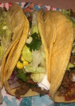 A picture of Loaded steak tacos 🌮.