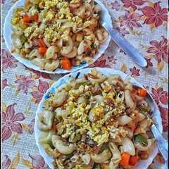 এগ ভেজিটেবল পাস্তা (Egg vegetable pasta recipe in bengali)-レシピのメイン写真