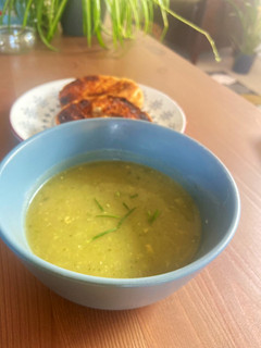 A picture of Marrow, potato and herbs soup.