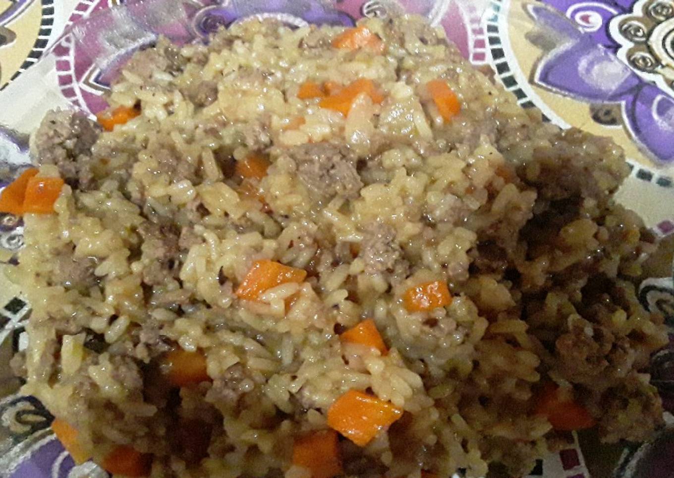 Risotto Cremoso con carne molida y zanahoria 😋