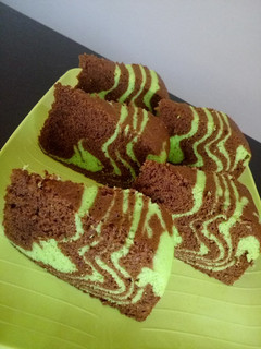 Foto resep Cake Pandan Zebra Kukus