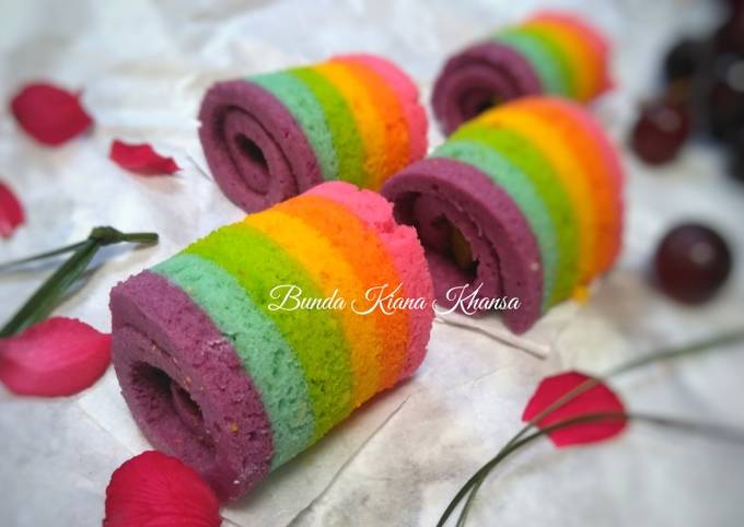 Easiest Way to Cook Delicious Mini Rainbow Roll Cake