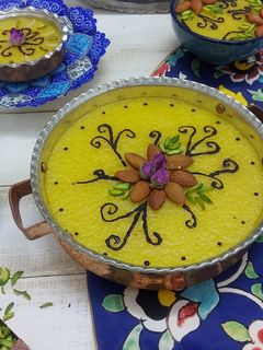 عکسی از دستور تزیین شله زرد