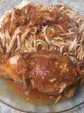 Fideos con calamar relleno