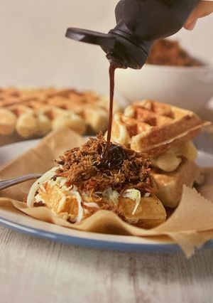 Briochewaffeln mit Pulled Pork Rezepthauptbild