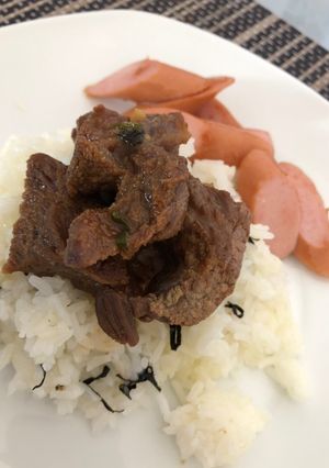Foto resep Seaweed Butter Rice with Beef Teriyaki