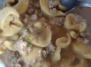 A picture of peas creme pasta