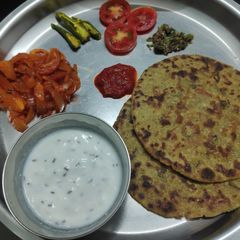 Jowar Bajra Methi Garlic Paratha A picture of Jowar Bajra Methi Garlic Paratha.