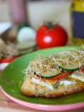 Tofu and salad on toast