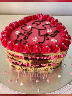 Una foto de Naked cake (tarta desnuda) marmolada