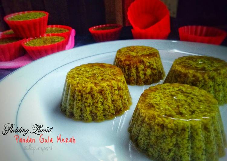 Cara Gampang Membuat Pudding Lumut Pandan Gula merah Anti Gagal