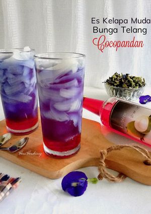 Foto resep Es Kelapa Bunga Telang Cocopandan