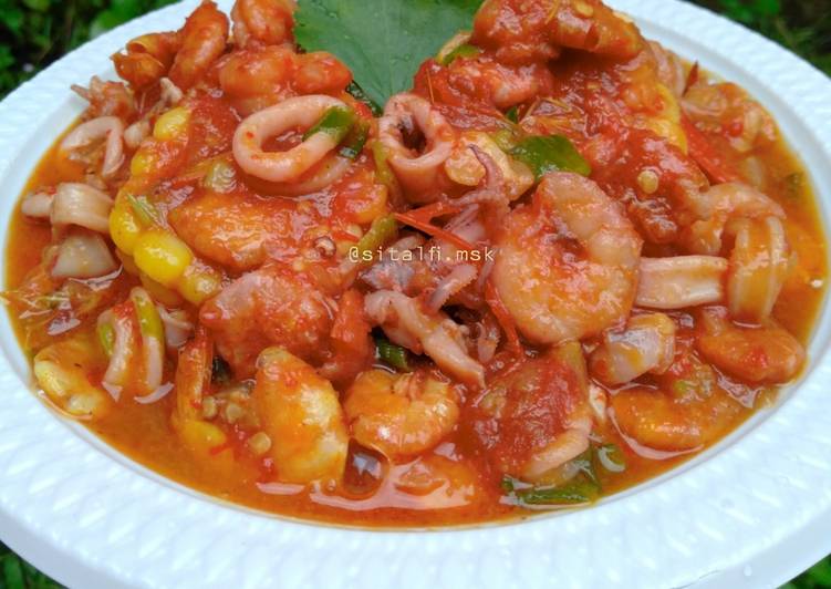 Resep Cumi udang saus Padang Anti Gagal