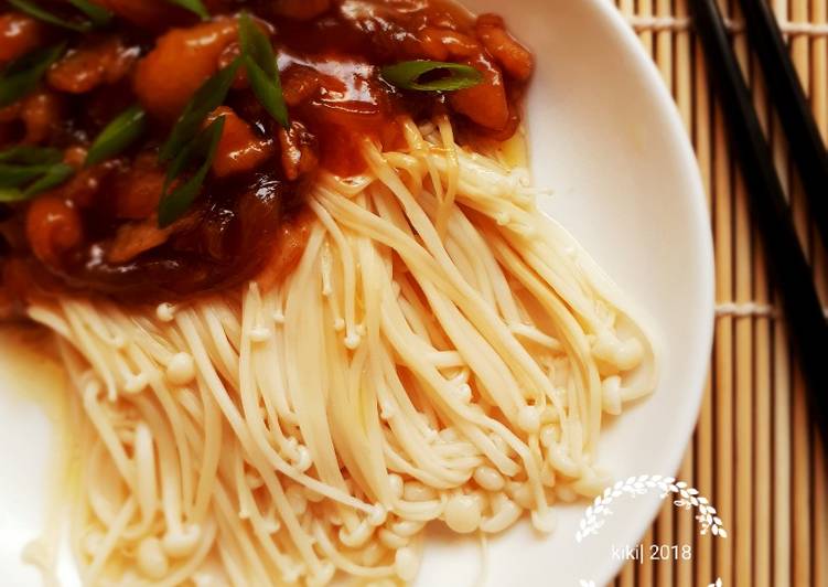 Jamur Enokitake Saus Teriyaki 🍄