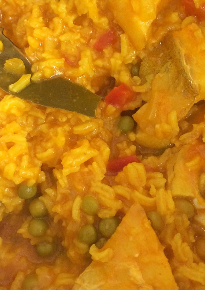 Una foto de Arroz con bacalao rápido