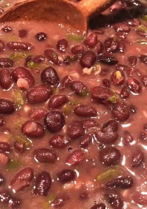 A picture of Beer braised black beans.