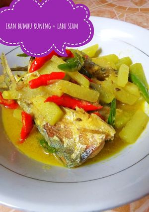 Foto resep Ikan bumbu kuning + labu siam "simpel"