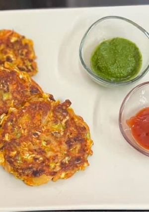 A picture of Cabbage Pancake { Gluten Free & Vegan }.