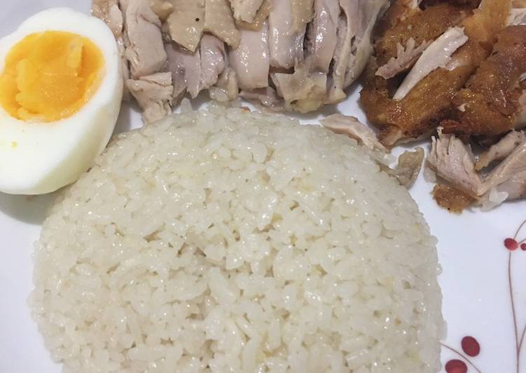 Nasi Hainan Ricecooker / Hainan Chicken Rice (Gampang)