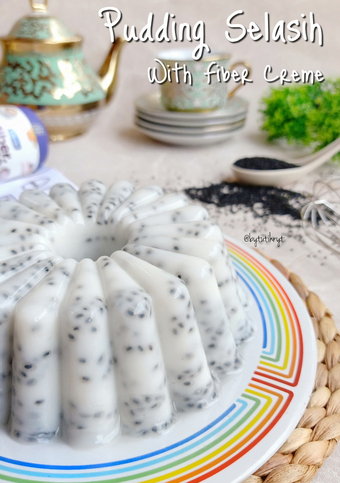 Foto resep Pudding Selasih with Fiber Creme