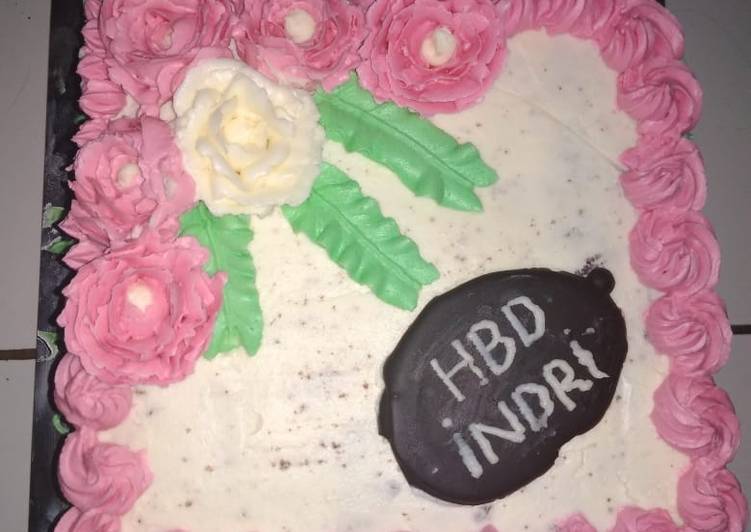 Cake ulang tahun dengan base cake brownies kukus ny liem