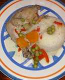 Arroz con pollo arvejado