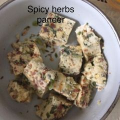 Homemade herbs paneer A picture of Homemade herbs paneer.