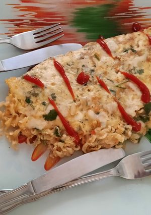 A picture of Maggi cheesy omelet.