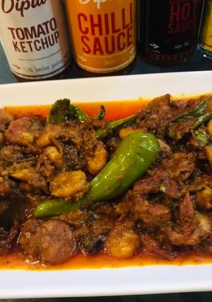 A picture of Tri-spice prawns.
