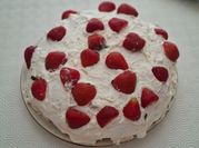 Una foto de topping de fresas
