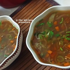 Hot and sour soup A picture of Hot and sour soup.