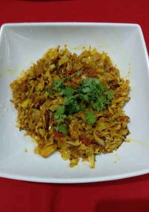 A picture of Cabbage ka Salan.