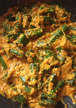 Foto resep Okra kuah yogurt (Dahi Bhindi)