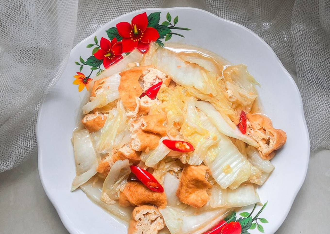 Tumis Sawi Putih Tahu