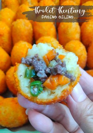 Foto resep (625) Kroket kentang isi daging. (Premium) (Frozen)