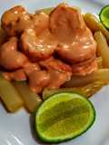 ESPÁRRAGOS Blancos coronados con🍤Langostinos y Salsa Rosa...!😋
