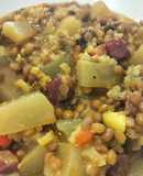 Lentejas con jamón y verduras