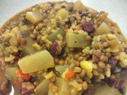 Una foto de zanahoria chayote arroz