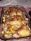 Oven-Baked Chicken with Potatoes and Vegetables